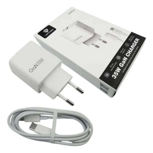 CARGADOR LENYES 35W GAN + CABLE USB C