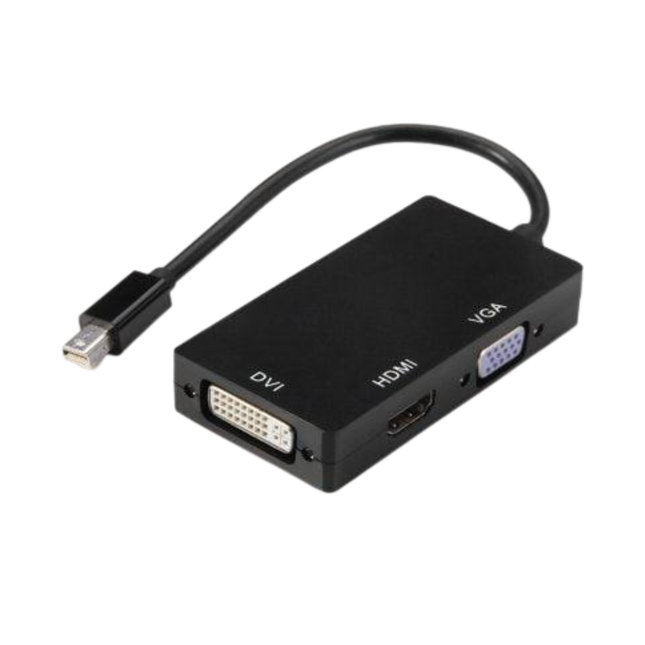 CABLE MINI DISPLAY PORT A HDMI,VGA Y DVI 1080P NEGRO