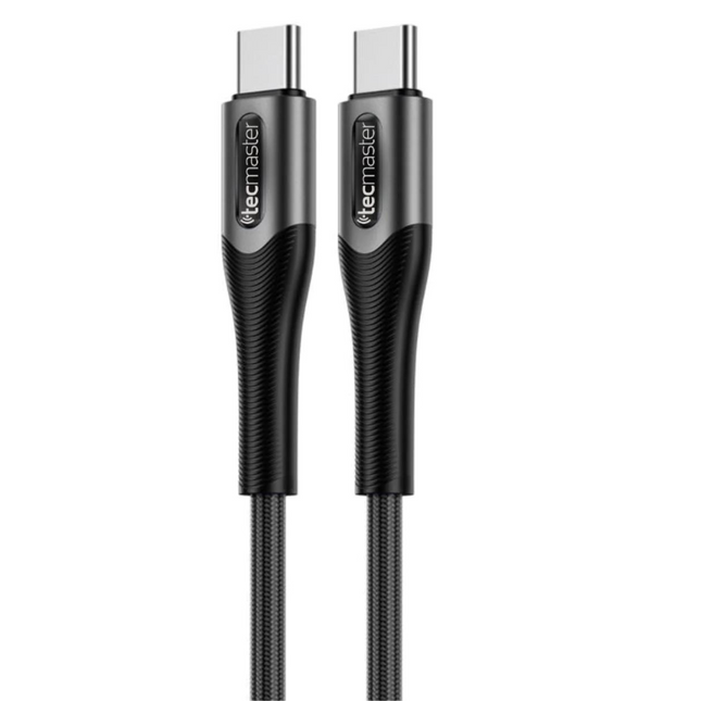 CABLE TECMASTER TIPO-C A TIPO-C REFORZADO HASTA 100W 1M