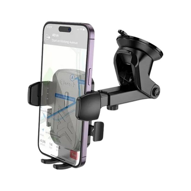 Hoco H65 Gamble Negro – Soporte de Celular para Auto con Sujeción Ajustable