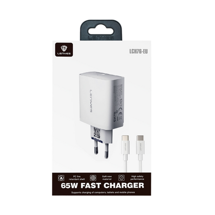 CARGADOR LENYES 65W GAN + CABLE USB C
