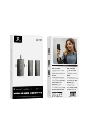 MICROFONO INALAMBRICO LENYES LM202 DOBLE IOS ANDROID
