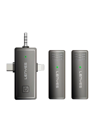 MICROFONO INALAMBRICO LENYES LM202 DOBLE IOS ANDROID