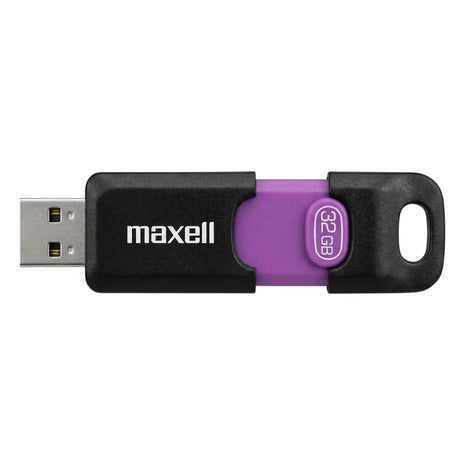 Detalle del diseño retráctil sin tapa del pendrive Maxell versión USB 3.2