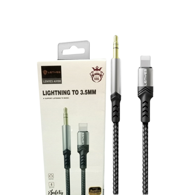 CABLE LENYES AX108 LIGHTNING A 3.5MM