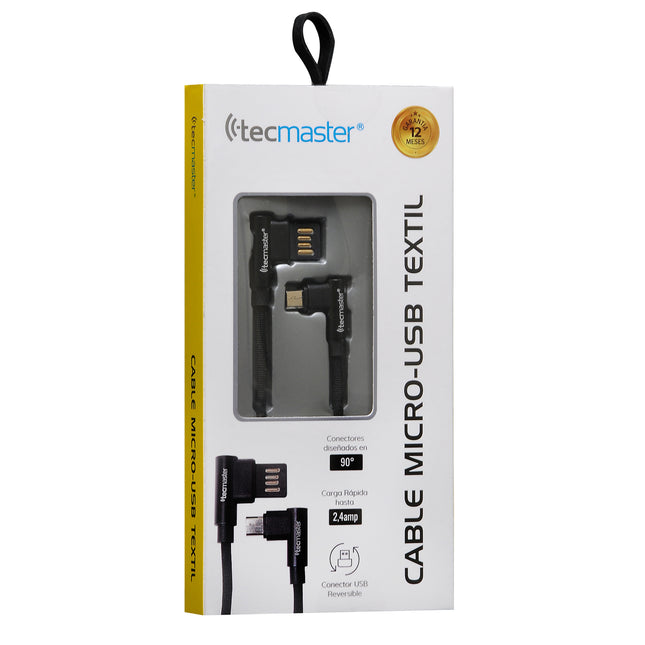 CABLE TECMASTER MICRO USB REVERSIBLE 1 MT tecmaster