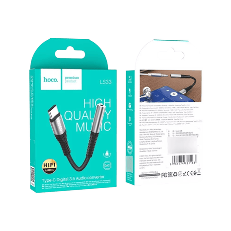 ADAPTADOR HOCO LS33 TIPO - C A JACK 3.5 MM - Technosun
