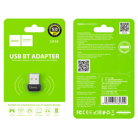 ADAPTADOR HOCO UA18 USB A BLUETOOTH 5.0 - Technosun