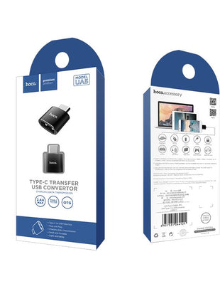 Adaptador Hoco UA5 OTG – Convertidor Tipo - C a USB - A para Smartphones y Notebooks - Technosun