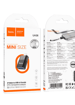 ADAPTADOR OTG HOCO UA36 LIGHTNING A USB - A 480 MBPS - Technosun