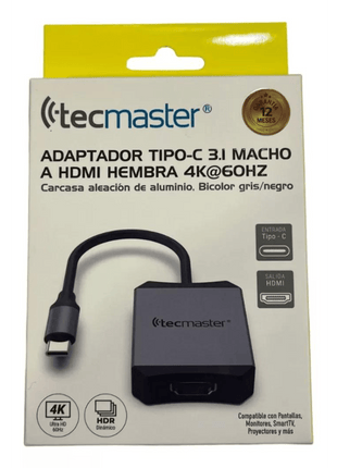 Adaptador Tecmaster Tipo - C a HDMI Hembra – Convertidor 4K para TV y Monitores - Technosun
