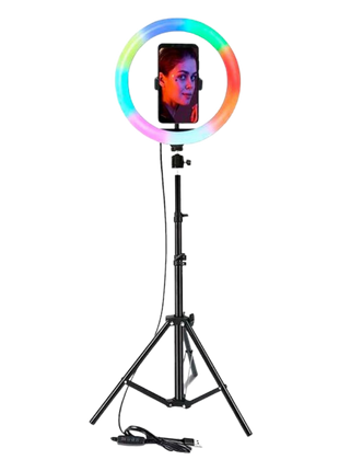 ARO DE LUZ LED RGB + TRIPODE RD - 36 CON EFECTO ARCO IRIS - Technosun