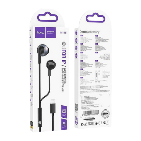 Audífonos Hoco M115 Lightning para iPhone con micrófono - Technosun