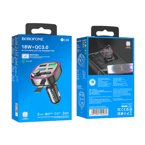 Borofone BC48 – Transmisor Bluetooth para Auto con AUX y Manos Libres - Technosun