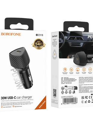 Borofone BZ31B – Cargador Vehicular 30W con Power Delivery - Technosun