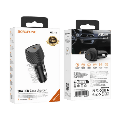 Borofone BZ31B – Cargador Vehicular 30W con Power Delivery - Technosun