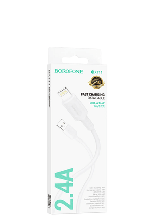 CABLE BOROFONE BX111 USB - A - LIGHTNING 2.4A 1M - Technosun
