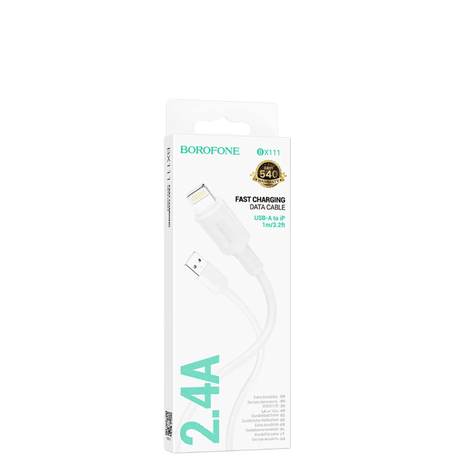 CABLE BOROFONE BX111 USB - A - LIGHTNING 2.4A 1M - Technosun