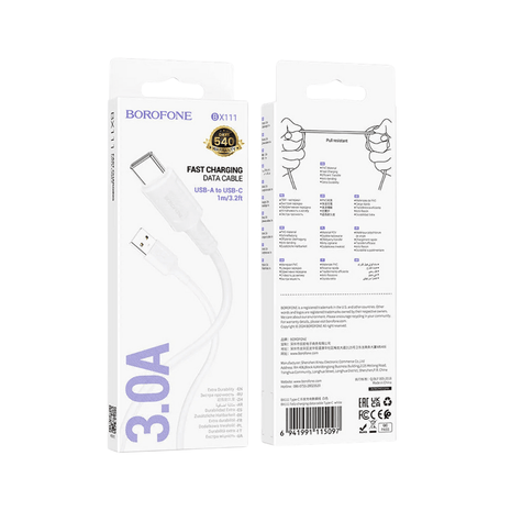 CABLE BOROFONE BX111 USB - A USB - C 3.0A 1M - Technosun