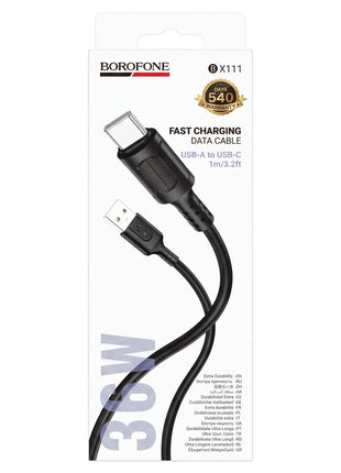 CABLE BOROFONE BX111 USB - A USB - C 3.0A 1M - Technosun