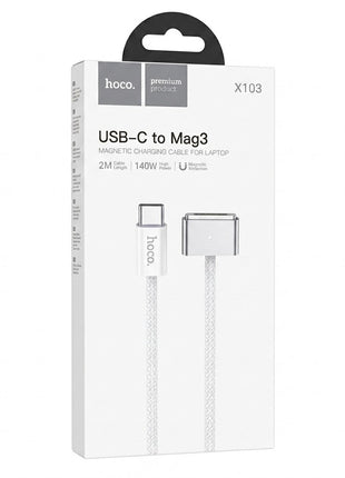 Cable de Carga Hoco X103 USB - C a MagSafe 3 Trenzado Blanco 2M - Technosun
