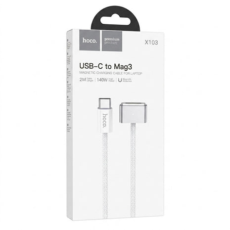 Cable de Carga Hoco X103 USB - C a MagSafe 3 Trenzado Blanco 2M - Technosun