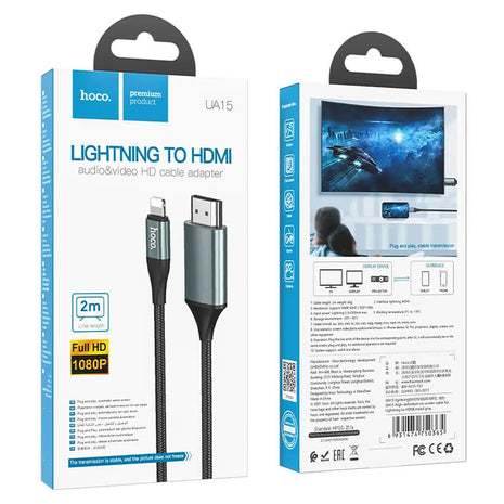 CABLE HOCO UA15 LIGHTNING A HDMI 2MTS - Technosun