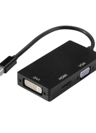 CABLE MINI DISPLAY PORT A HDMI,VGA Y DVI 1080P NEGRO - Technosun