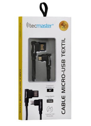 CABLE TECMASTER MICRO USB REVERSIBLE 1 MT tecmaster - Technosun