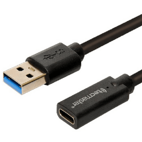 CABLE TECMASTER OTG USB 3.0 MACHO A TIPO - C 3.2 HEMBRA 5 GBPS 20W 1.5 MTS - Technosun