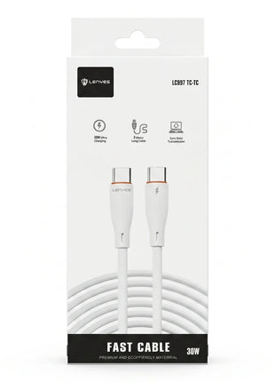 Cable Tipo C a Tipo C Lenyes LC997 30W 3 Metros Blanco - Technosun