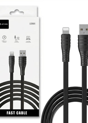 Cable USB a Lightning Lenyes LC998I 2M Carga Rápida Negro - Technosun