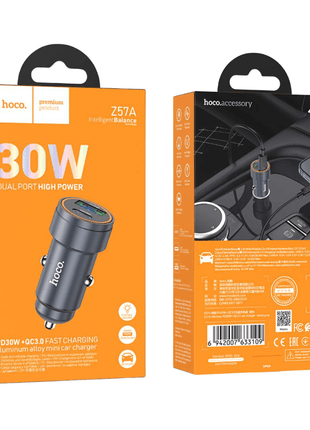 CARGADOR DE AUTOMOVIL HOCO Z57A USB - C PD 30 W + USB QC3.0 - Technosun