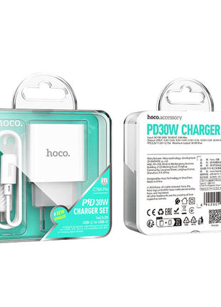 CARGADOR HOCO C76A PRO PD 30W + CABLE TIPO C - Technosun