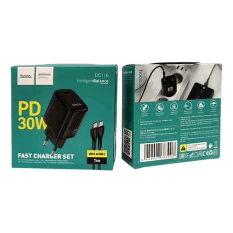 Cargador HOCO DC116 PD 20W con Cable USB - C a USB - C – Carga Rápida - Technosun