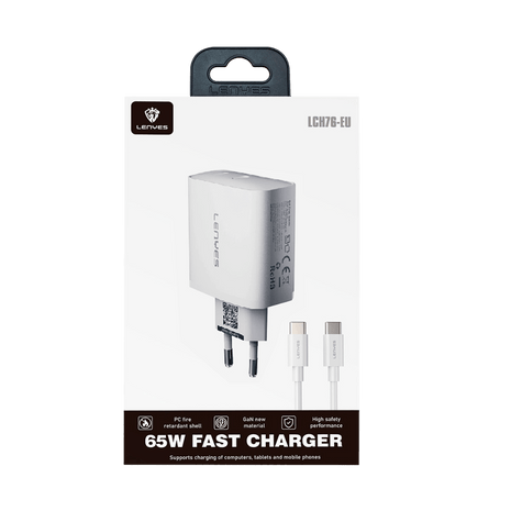 CARGADOR LENYES 65W GAN + CABLE USB C - Technosun