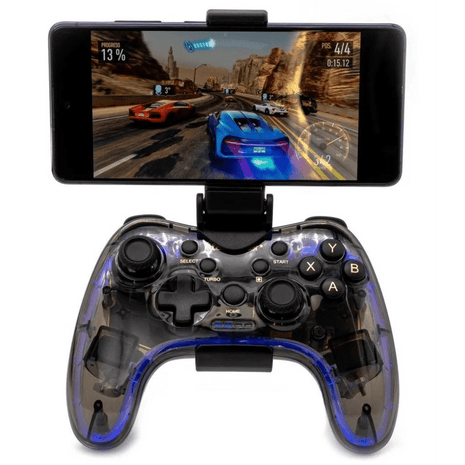 CONTROL GAMEPAD TECMASTER BLUETOOTH RGB TRANSPARENTE MULTICONSOLAS - Technosun