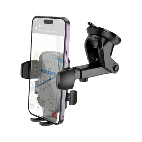 Hoco H65 Gamble Negro – Soporte de Celular para Auto con Sujeción Ajustable - Technosun
