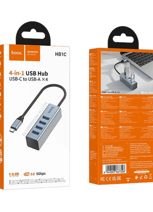 Hoco HB1C Hub 4 en 1 USB - C a 4 USB - A USB 3.0 - Technosun
