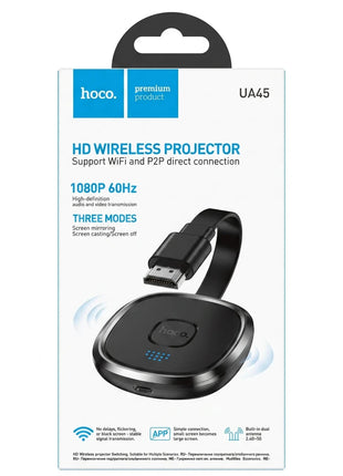 Hoco UA45 Adaptador Inalámbrico HDMI 1080P Negro para Presentaciones - Technosun