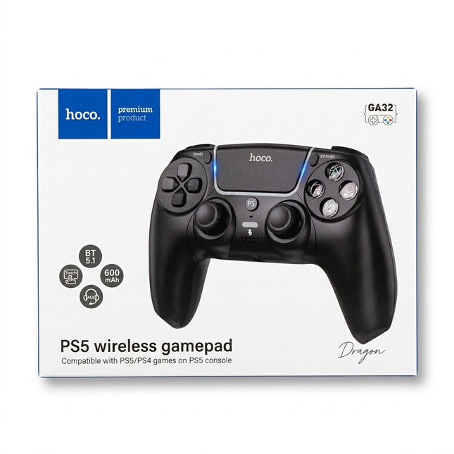 Control inalámbrico Hoco GA32 Dragon color negro para consola PS5