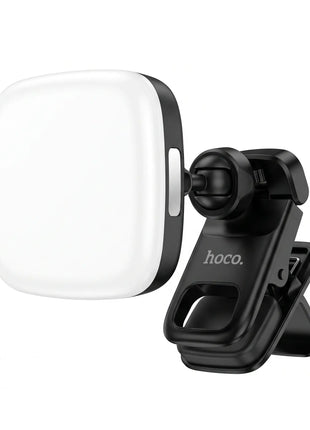 Luz LED portátil Hoco K29 negra con difusor blanco y soporte de clip ajustable