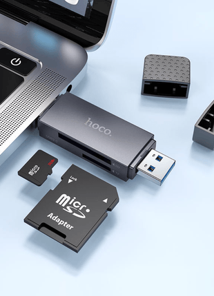 Lector de Tarjetas Hoco HB45 – USB - C y USB - A para SD y MicroSD - Technosun