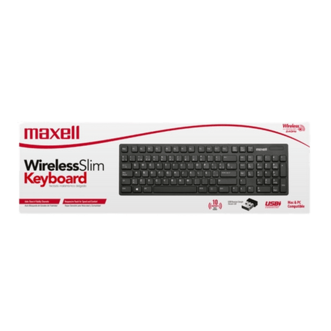Maxell WKB - 20 – Teclado Inalámbrico Cómodo y Silencioso para Uso Diario - Technosun