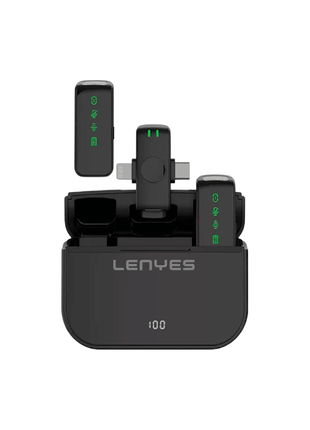 MICROFONO INALAMBRICO DUAL LENYES LM203 + ESTUCHE DE CARGA - Technosun