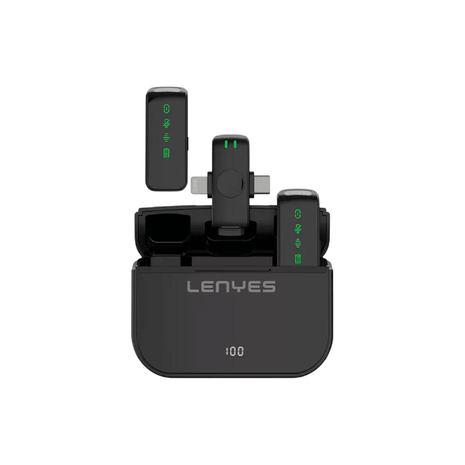 MICROFONO INALAMBRICO DUAL LENYES LM203 + ESTUCHE DE CARGA - Technosun