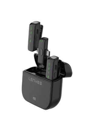 MICROFONO INALAMBRICO DUAL LENYES LM203 + ESTUCHE DE CARGA - Technosun