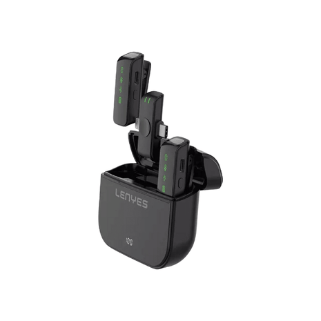 MICROFONO INALAMBRICO DUAL LENYES LM203 + ESTUCHE DE CARGA - Technosun