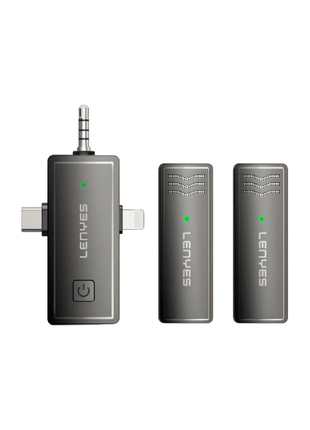 MICROFONO INALAMBRICO LENYES LM202 DOBLE IOS ANDROID - Technosun