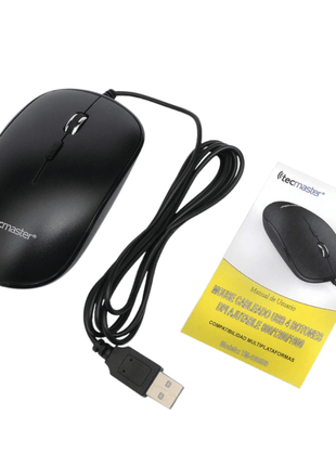 MOUSE OPTICO TECMASTER CABLEADO 4 BOTONES 800/1200/1600 DPI NEGRO - Technosun